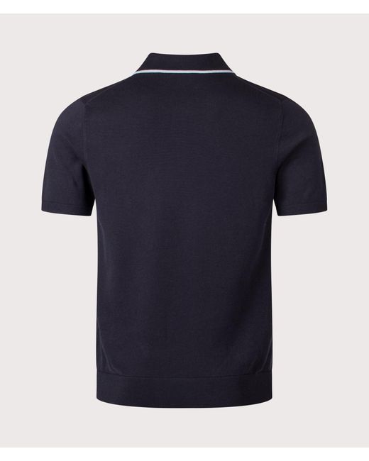 Paul Smith Blue Regular Fit Knit Polo Shirt for men