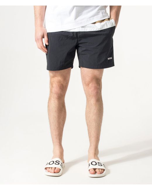Boss Blue Regular Fit Louis Swim Shorts for men