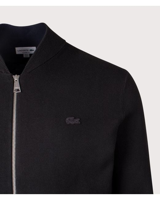 Lacoste Blue Zip Through Double Knit Bomber Jacket for men