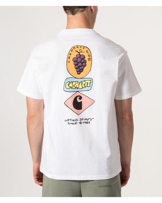 Carhartt White Loose Fit Stacked Grapes T-Shirt for men