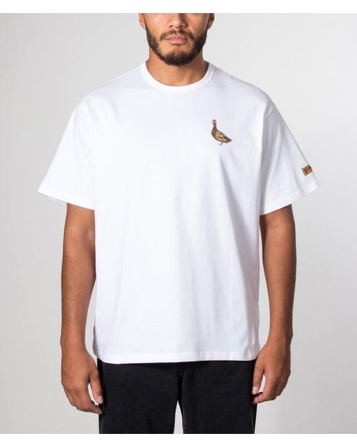 Columbia White Relaxed Fit Csc Heavyweight Back Graphic T-Shirt for men