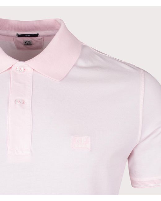 C P Company Pink Tacting Piquet Polo Shirt for men