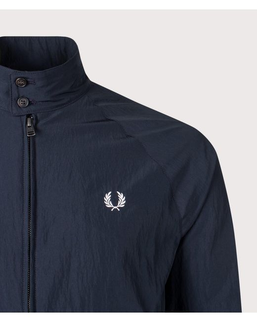 Fred Perry Blue Regular Fit Crinkle Harrington Jacket for men