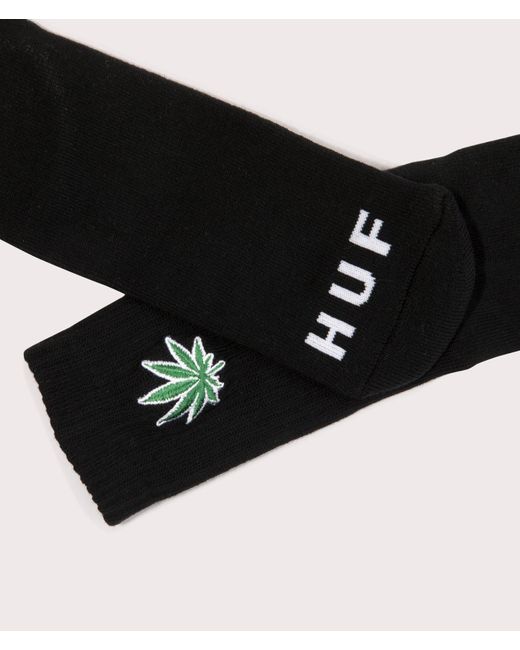 Huf Black Plantlife Emb Socks for men