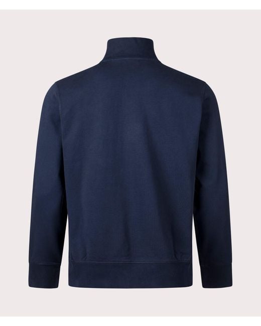 Boss Blue Zefade Quarter Zip Sweatshirt for men