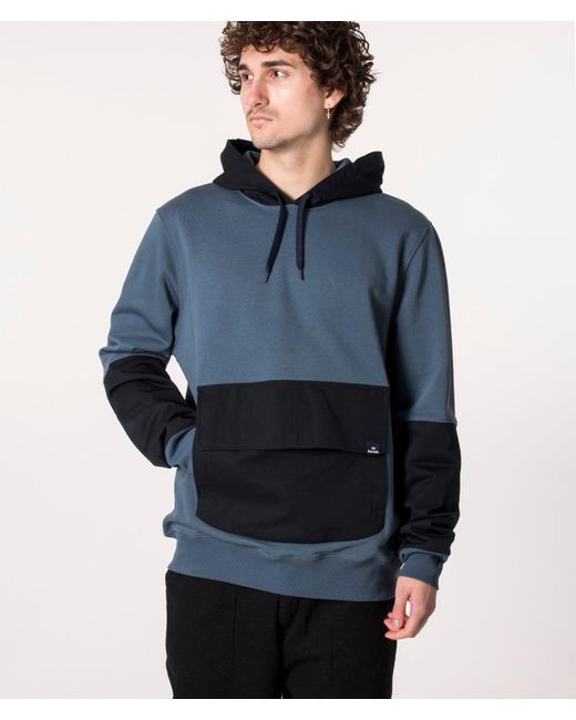PS by Paul Smith Blue Cargo Pocket Hoodie for men