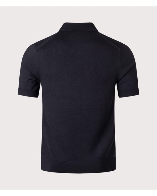 Fred Perry Blue Regular Fit Supima Cotton Knitted Polo Shirt for men