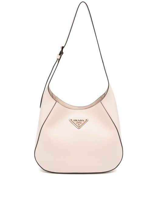 Prada Pink Triangle Logo Shoulder Bag