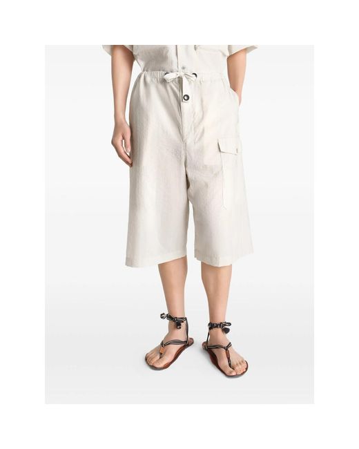 Lemaire White Neutrals Shorts for men