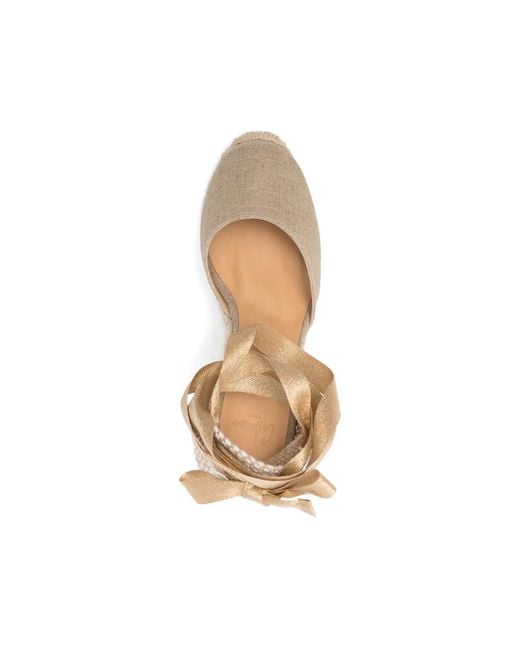 Castaner Natural Carina Tie-Fastening Wedge Espadrilles