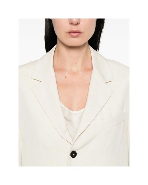 Barena White Buttoned Notched Blazer
