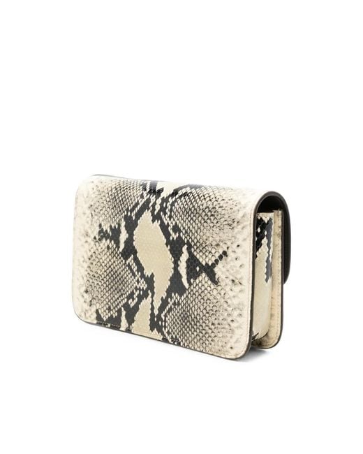 Totême  White T-Lock Snake-Effect Leather Crossbody Bag