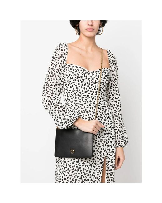 Pinko Black Medium Shoulder Bag Flat Love Bag Simply
