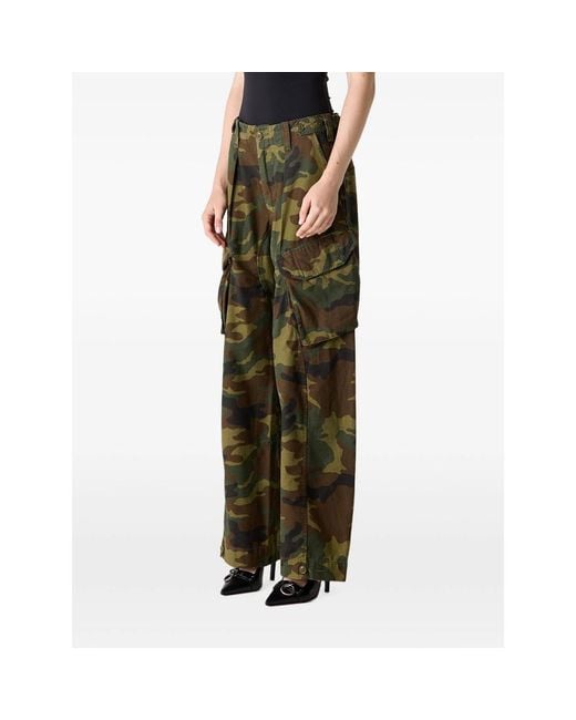 R13 Green Barrel Camouflage-Print Cargo Pants