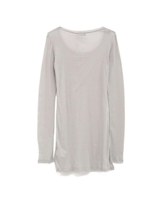 GIMAGUAS Gray Bahmon Scoop-Neck Long-Sleeve Mini Dress