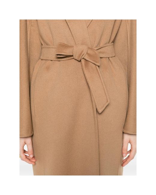 Max Mara Brown Aceri Tie-Waist Coat