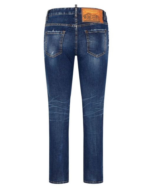 DSquared² Blue Faded Slim-Cut Jeans