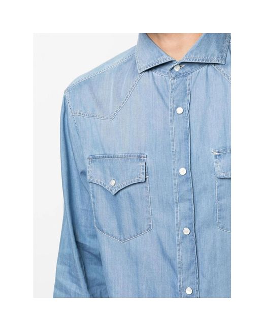 Brunello Cucinelli Blue Shirts for men