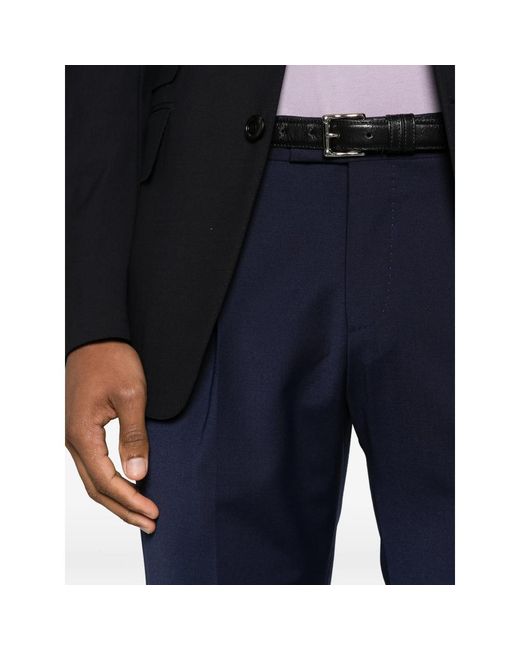 PT Torino Blue Traveller Pleat Cuffed Trousers for men