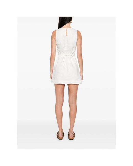 Faithfull The Brand White Boat Neck Dress