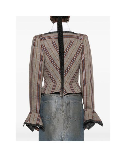Vivienne Westwood Gray Dandy Double-Breasted Check Jacket