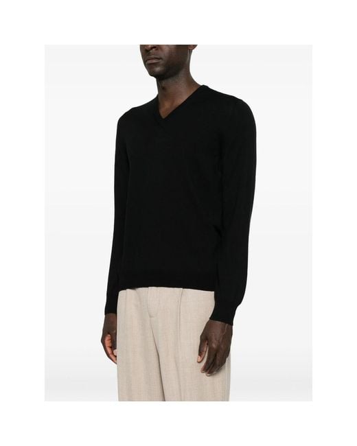 Fileria Black V-Neck Sweater for men