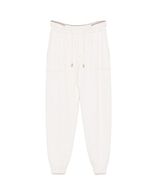Eraldo White Knitted Trousers for men
