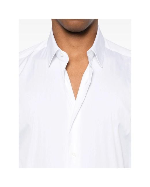 Mazzarelli White Button-Down Shirt for men