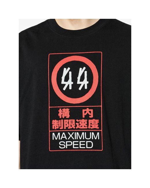 44 Label Group Black Graphic Print T-Shirt for men