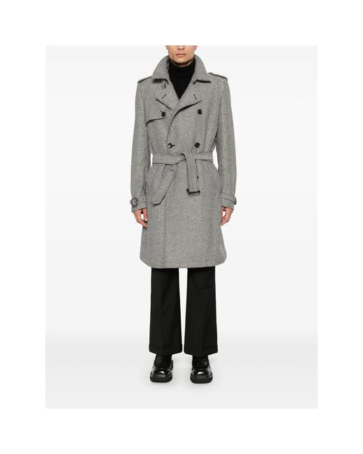 Eraldo Gray Herringbone Coat for men