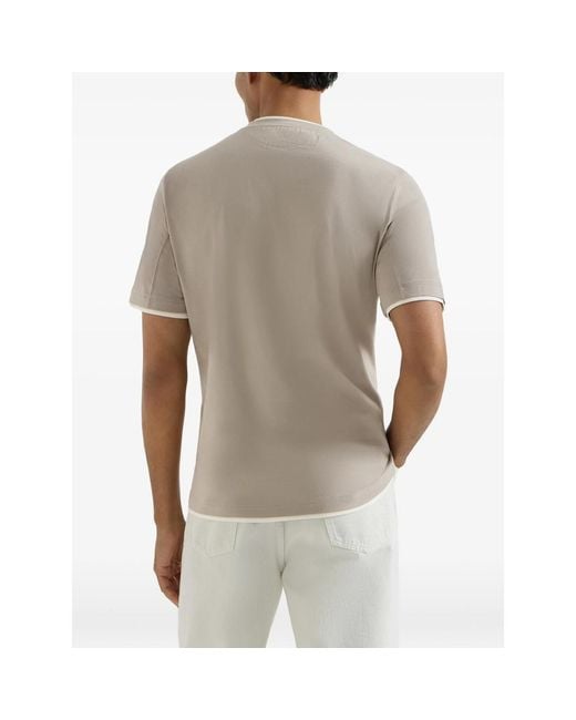 Brunello Cucinelli Natural Layered-Effect T-Shirt for men