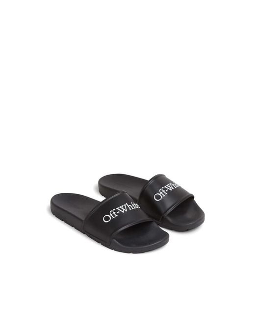 Off-White c/o Virgil Abloh Blue Bookish Logo Slides for men