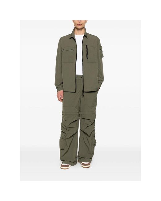 JG1 Green Zip-Fastening Shirt Jacket for men