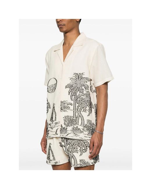Maison Labiche White Tree-Embroidered Shirt for men