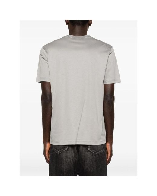 Boss Gray Geometric-Print T-Shirt for men