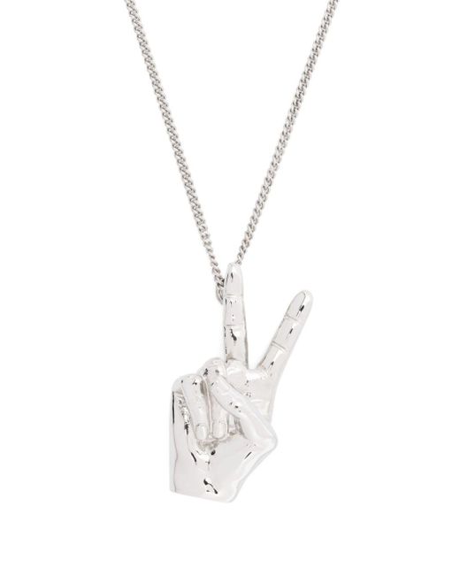 Y. Project White Mini Peace-Pendant Necklace