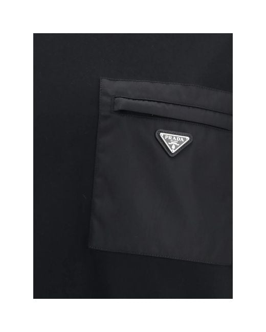 Prada Black Logo-Appliqué T-Shirt for men
