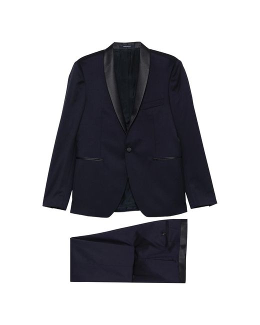 Tagliatore Blue Suits Black for men