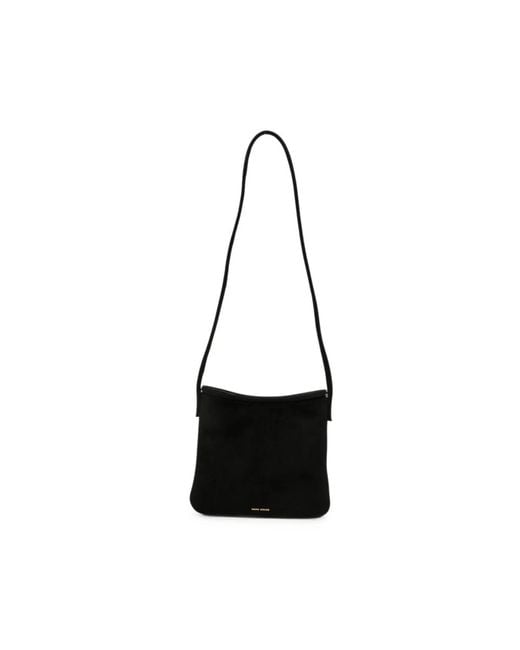 MANU Atelier Black Fidèle Suede Shoulder Bag