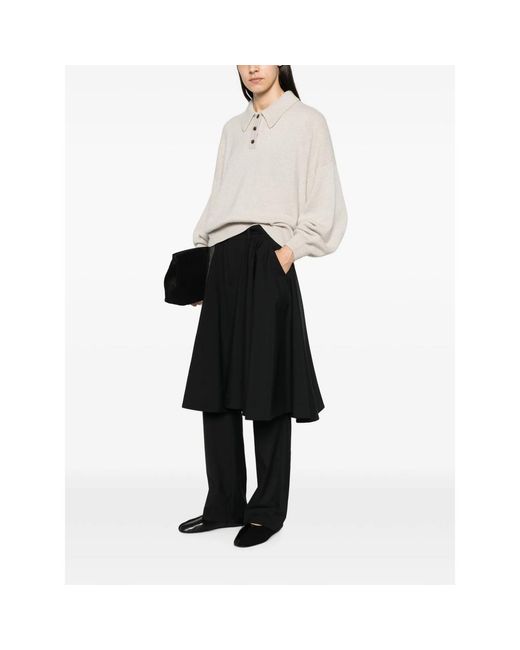 Lisa Yang Natural Etta Button-Placket Sweater