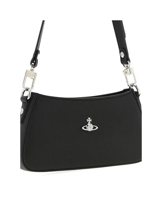 Vivienne Westwood Black Tasha Logo-Detail Shoulder Bag