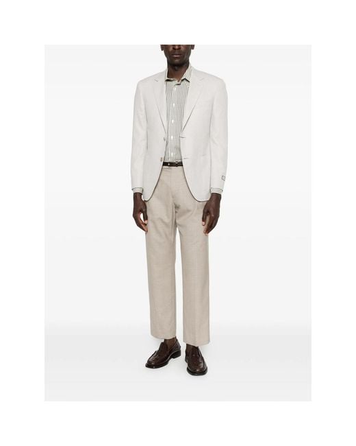 Canali White Jacket Cotton-Wool for men