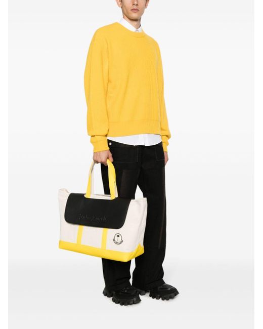 Moncler Genius Yellow X Palm Angels Canvas Tote Bag for men