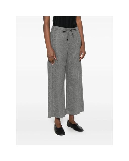 Max Mara Gray Drawstring-Fastening Trousers