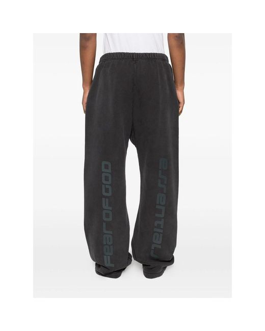 Fear Of God Black Logo-Print Drawstring Track Pants for men
