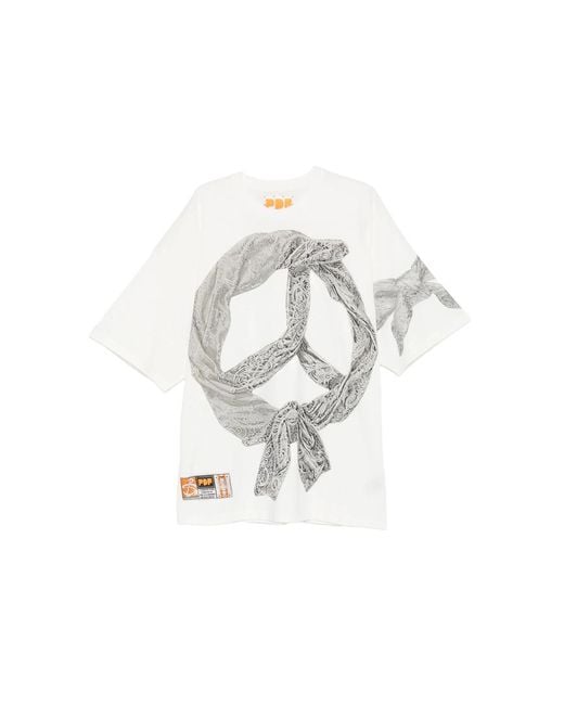 PDF White Peace-Symbol T-Shirt for men