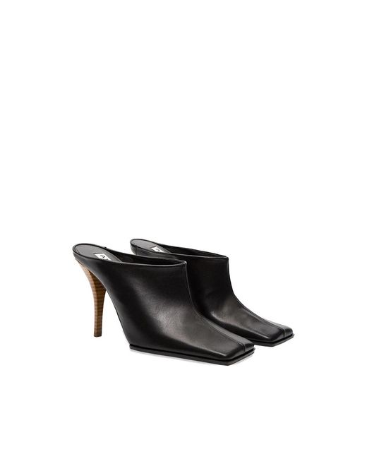 Alaïa Black Square-Toe Mules
