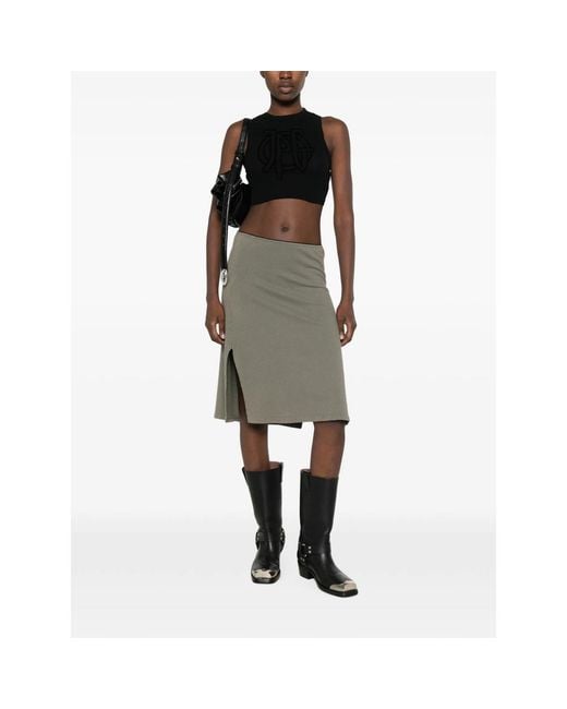 Jean Paul Gaultier Black Logo-Detail Cropped Top