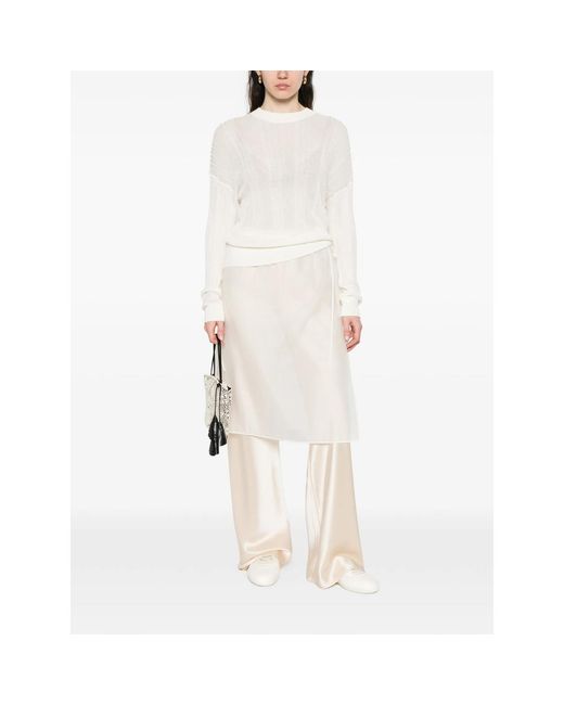 DUNST White Drawstring Midi Skirt