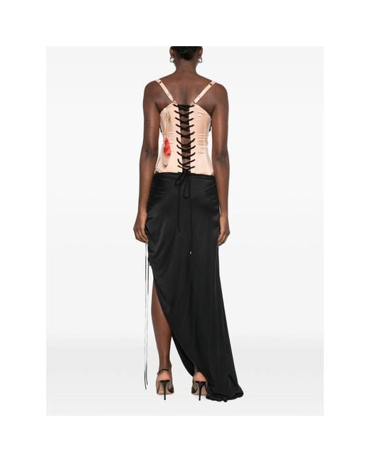 Maria Lucia Hohan Black Sakura Lace-Up Corset Dress